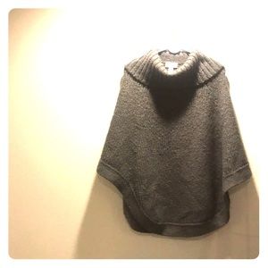 Grey sweater poncho